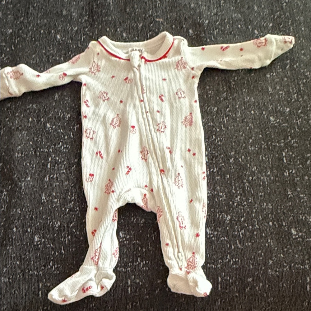 Charming Red and White Kids Footie Pajamas